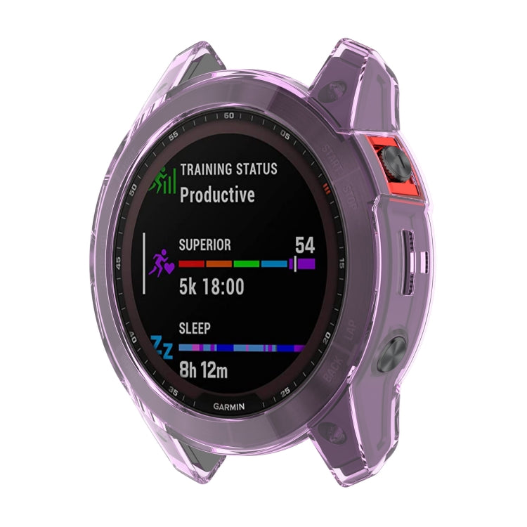 For Garmin Fenix 7 Shockproof TPU Soft Protective Case(Purple) by bashfashion