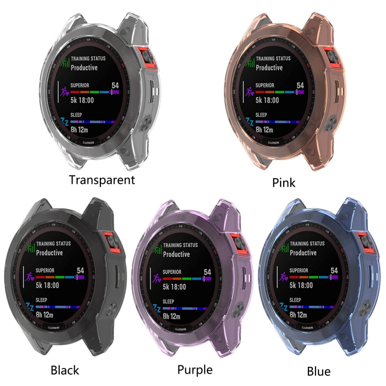For Garmin Fenix 7 Shockproof TPU Soft Protective Case(Purple) by bashfashion