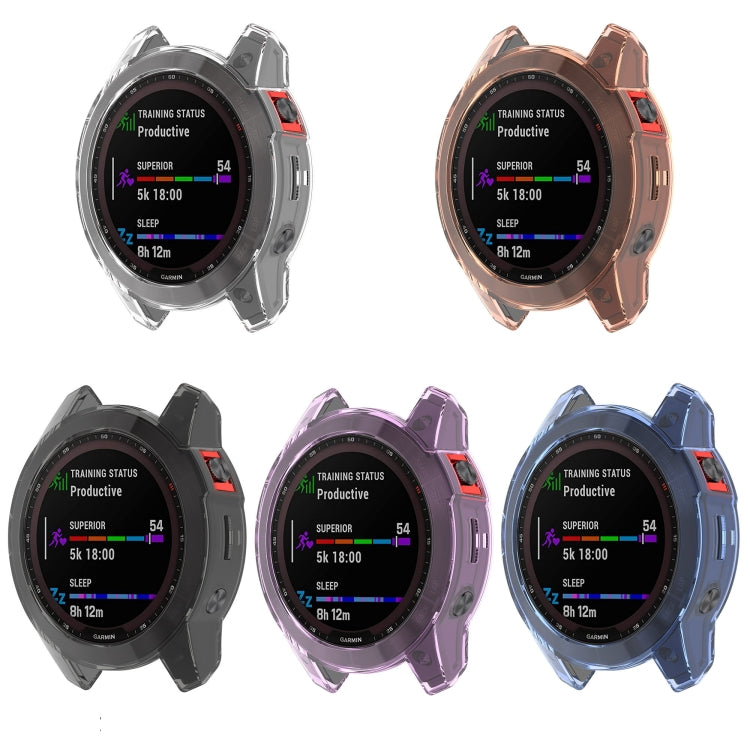 For Garmin Fenix 7X Shockproof TPU Soft Protective Case(Purple) by bashfashion