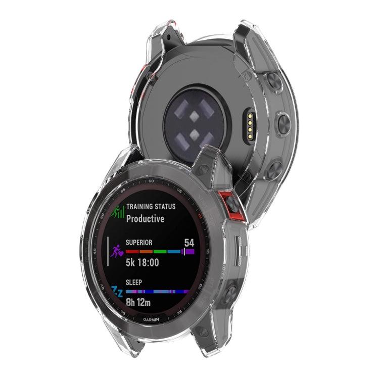 For Garmin Epix Gen2 Non-full Coverage Hollow TPU Watch Case(Transparent White) by bashfashion