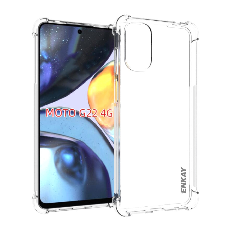 For Motorola Moto G22 4G ENKAY Clear TPU Shockproof Case by ENKAY