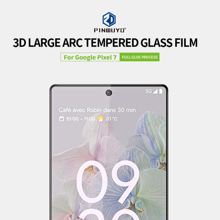 For Google Pixel 7 PINWUYO 9H 3D Explosion-proof Tempered Glass Full Film(Black) by PINWUYO