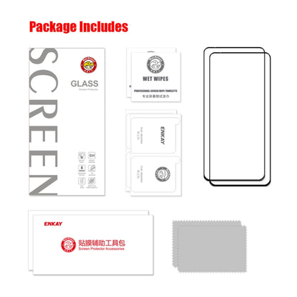 2 PCS For Huawei P50E ENKAY Full Glue 0.26mm 9H 2.5D Tempered Glass Full Film by ENKAY