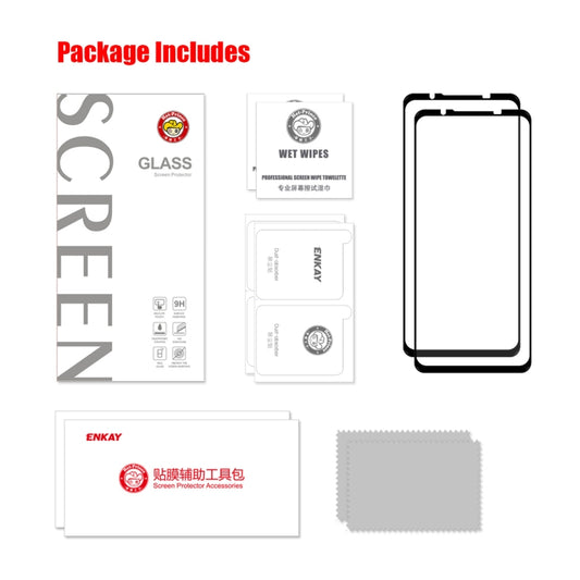 2 PCS For ZTE Nubia Red Magic 7 ENKAY Full Glue 0.26mm 9H 2.5D Tempered Glass Full Film by ENKAY