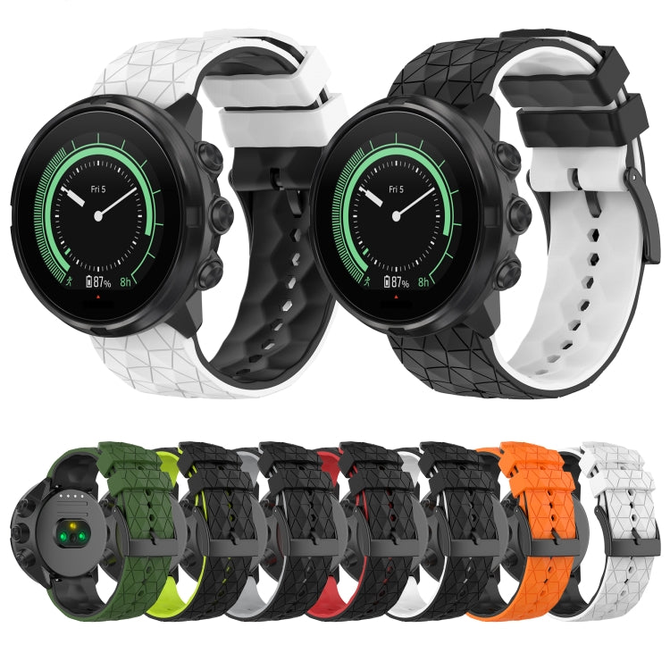 For Suunto 9 Baro 24mm Mixed-Color Silicone Watch Band(Black+Green) by bashfashion