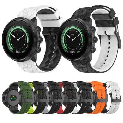For Suunto 9 Baro 24mm Mixed-Color Silicone Watch Band(Black+Green) by bashfashion