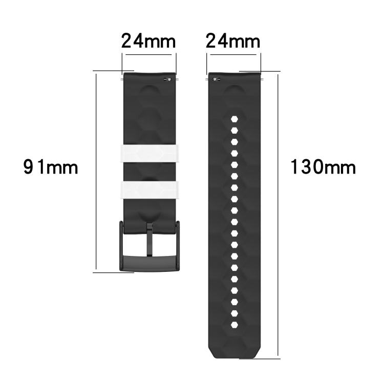 For Suunto 9 Baro 24mm Mixed-Color Silicone Watch Band(Black+Green) by bashfashion