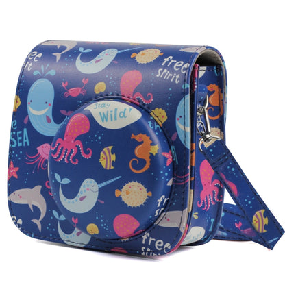 Ocean World Pattern Full Body Camera PU Leather Case Bag with Strap for FUJIFILM instax mini 9 / mini 8+ / mini 8 by bashfashion