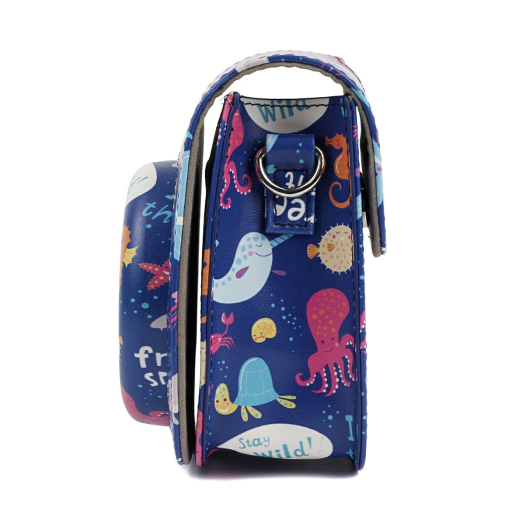 Ocean World Pattern Full Body Camera PU Leather Case Bag with Strap for FUJIFILM instax mini 9 / mini 8+ / mini 8 by bashfashion