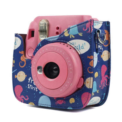 Ocean World Pattern Full Body Camera PU Leather Case Bag with Strap for FUJIFILM instax mini 9 / mini 8+ / mini 8 by bashfashion
