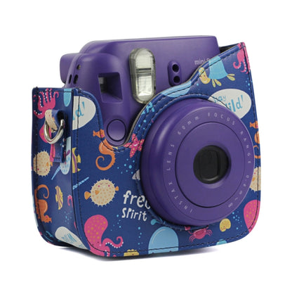 Ocean World Pattern Full Body Camera PU Leather Case Bag with Strap for FUJIFILM instax mini 9 / mini 8+ / mini 8 by bashfashion