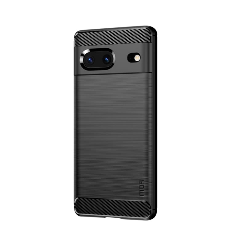 For Google pixel 7 5G MOFI Gentleness Series Brushed Texture Carbon Fiber TPU Phone Case(Black) by MOFI