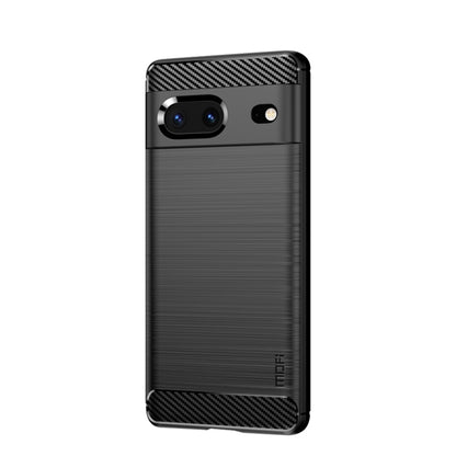For Google pixel 7 5G MOFI Gentleness Series Brushed Texture Carbon Fiber TPU Phone Case(Black) by MOFI