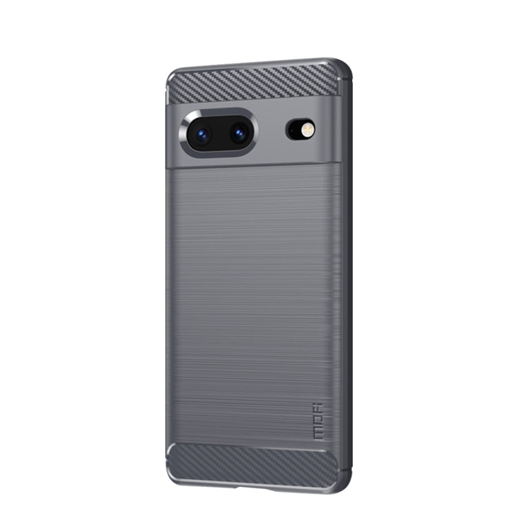For Google pixel 7 5G MOFI Gentleness Series Brushed Texture Carbon Fiber TPU Phone Case(Gray) by MOFI