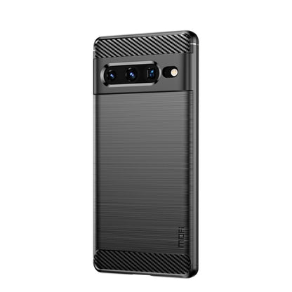 For Google pixel 7 Pro 5G MOFI Gentleness Series Brushed Texture Carbon Fiber TPU Phone Case(Black) by MOFI