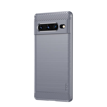 For Google pixel 7 Pro 5G MOFI Gentleness Series Brushed Texture Carbon Fiber TPU Phone Case(Gray) by MOFI