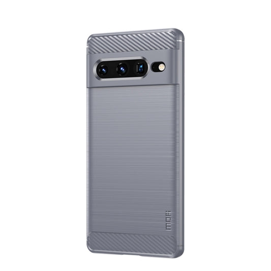 For Google pixel 7 Pro 5G MOFI Gentleness Series Brushed Texture Carbon Fiber TPU Phone Case(Gray) by MOFI