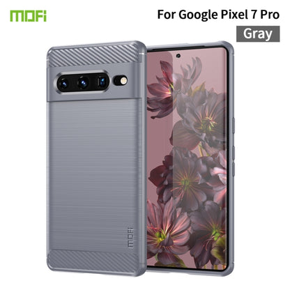 For Google pixel 7 Pro 5G MOFI Gentleness Series Brushed Texture Carbon Fiber TPU Phone Case(Gray) by MOFI