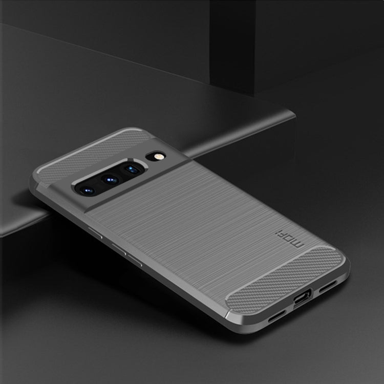 For Google pixel 7 Pro 5G MOFI Gentleness Series Brushed Texture Carbon Fiber TPU Phone Case(Gray) by MOFI