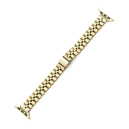 Half-Round Three-Bead Metal Watch Band For Apple Watch Ultra 49mm&Watch Ultra 2 49mm / Series 9&8&7 45mm / SE 3&SE 2&6&SE&5&4 44mm / 3&2&1 42mm(Gold) by bashfashion