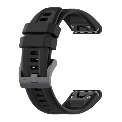 For Garmin Fenix 7 22mm Silicone Solid Color Watch Band(Black) by bashfashion