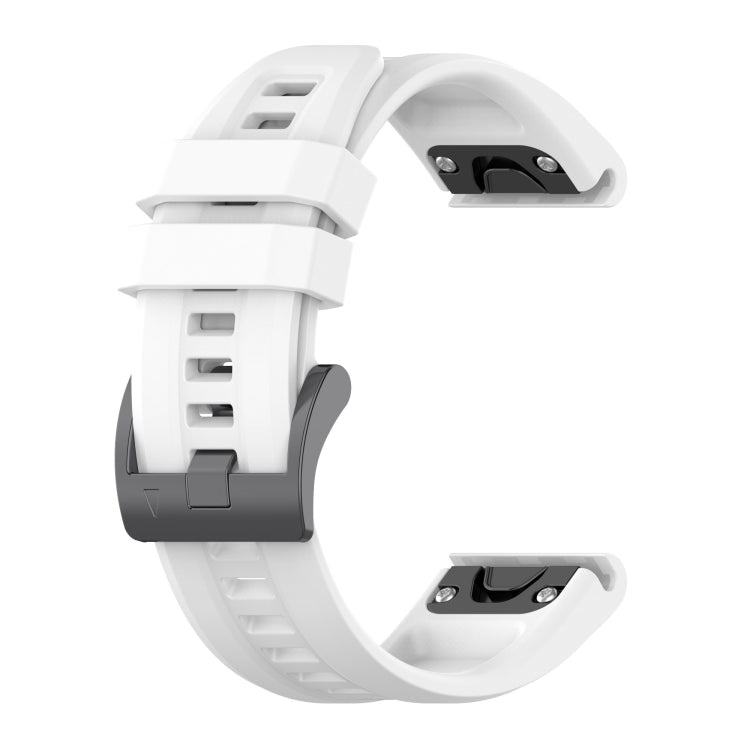For Garmin Fenix 6 Pro 22mm Silicone Solid Color Watch Band(White) by bashfashion