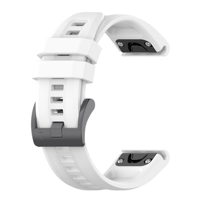 For Garmin Fenix 6 Pro 22mm Silicone Solid Color Watch Band(White) by bashfashion