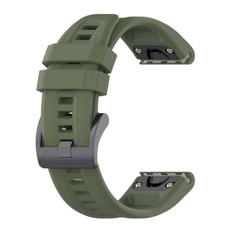 For Garmin Fenix 6S 20mm Silicone Solid Color Watch Band(Dark Green) by bashfashion