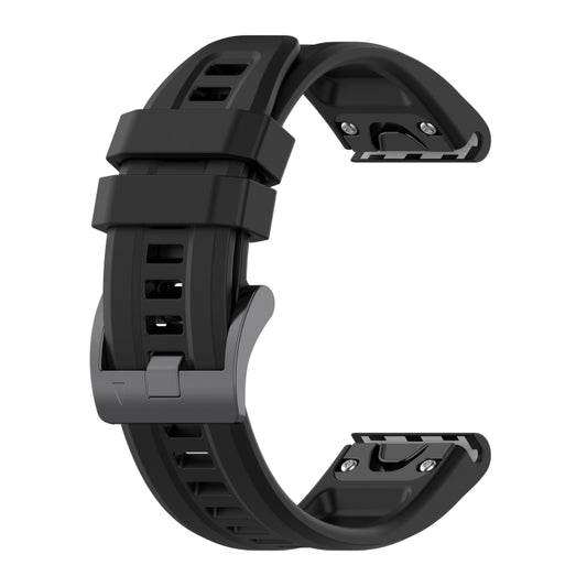 For Garmin Fenix 5S Plus 20mm Silicone Solid Color Watch Band(Black) by bashfashion