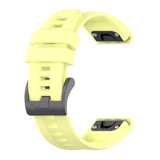 For Garmin Fenix 5S Plus 20mm Silicone Solid Color Watch Band(Yellow) by bashfashion