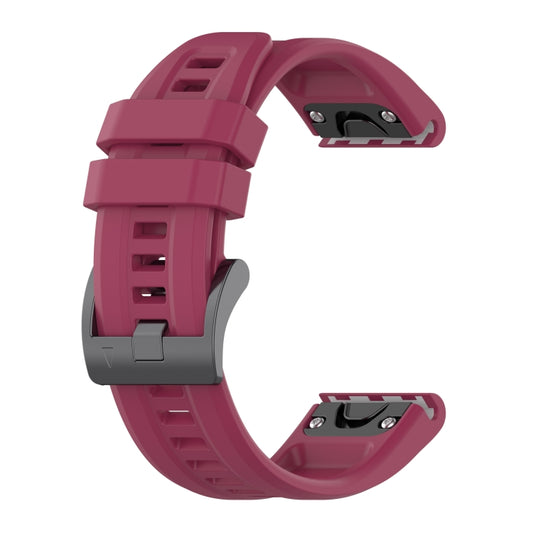 For Garmin Fenix 5S Plus 20mm Silicone Solid Color Watch Band(Burgundy) by bashfashion