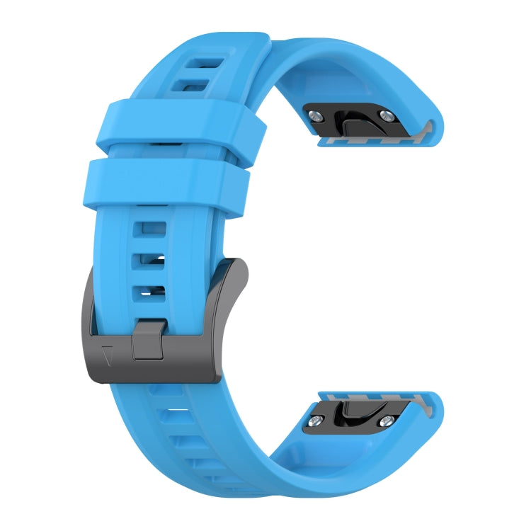 For Garmin Fenix 5X Plus 26mm Silicone Sport Pure Color Watch Band(Blue) by bashfashion