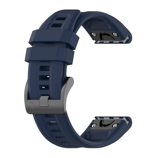For Garmin Fenix 5X Plus 26mm Silicone Sport Pure Color Watch Band(Dark Blue) by bashfashion