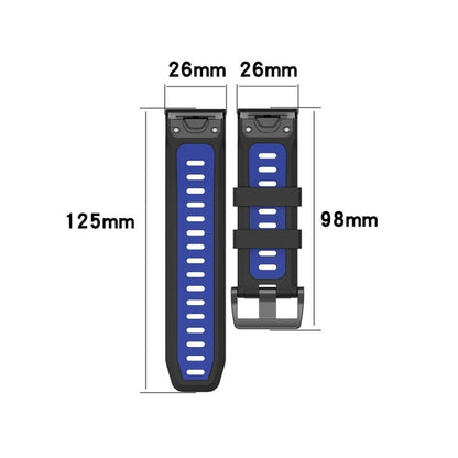 For Garmin Fenix 5X 26mm Silicone Sports Two-Color Watch Band(White+Black) by bashfashion