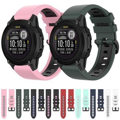 For Garmin Descent G1 22mm Silicone Sports Two-Color Watch Band(White+Black) by bashfashion