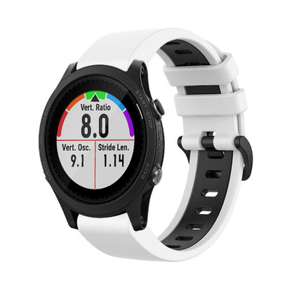 For Garmin Forerunner 935 22mm Silicone Sports Two-Color Watch Band(White+Black) by bashfashion