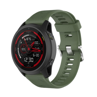 For Garmin Forerunner 745 22mm Twill Solid Color Silicone Watch Band(Dark Green) by bashfashion