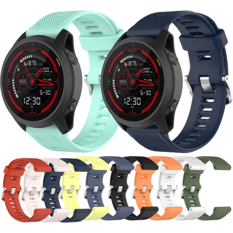 For Garmin Forerunner 745 22mm Twill Solid Color Silicone Watch Band(Dark Green) by bashfashion