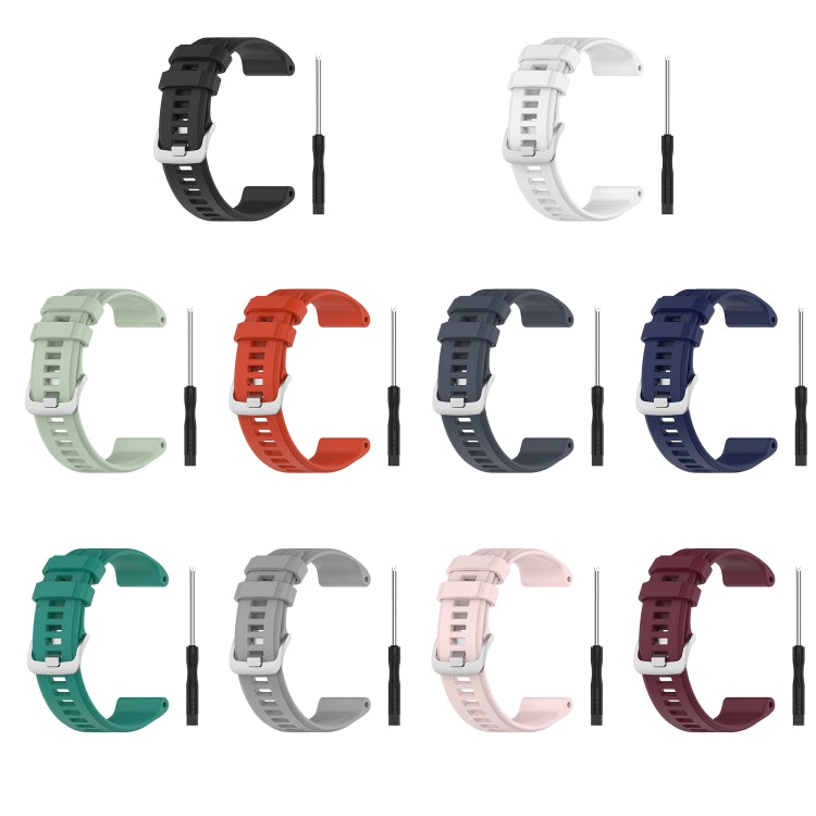 For Garmin Descent G1 22mm Silicone Sports Watch Band(White) by bashfashion