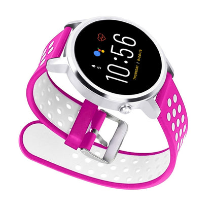 For Fossil Gen 5 Carlyle /Julianna /Garrett /Carlyle HR Dual Color Silicone Watch Band(Rose Red) by bashfashion