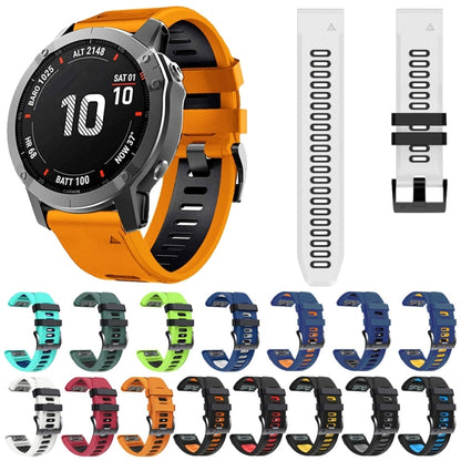 For Garmin Instinct 22mm Silicone Sports Two-Color Watch Band(White+Black) by bashfashion