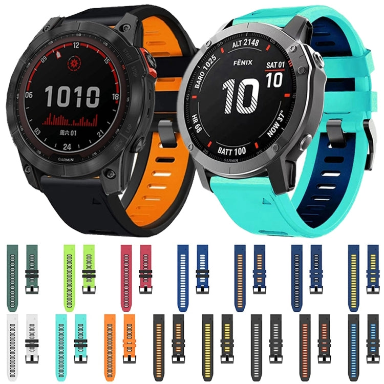 For Garmin Approach S62 22mm Silicone Sports Two-Color Watch Band(White+Black) by bashfashion