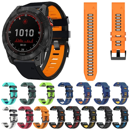 For Garmin Fenix 5 22mm Silicone Sports Two-Color Watch Band(White+Black) by bashfashion