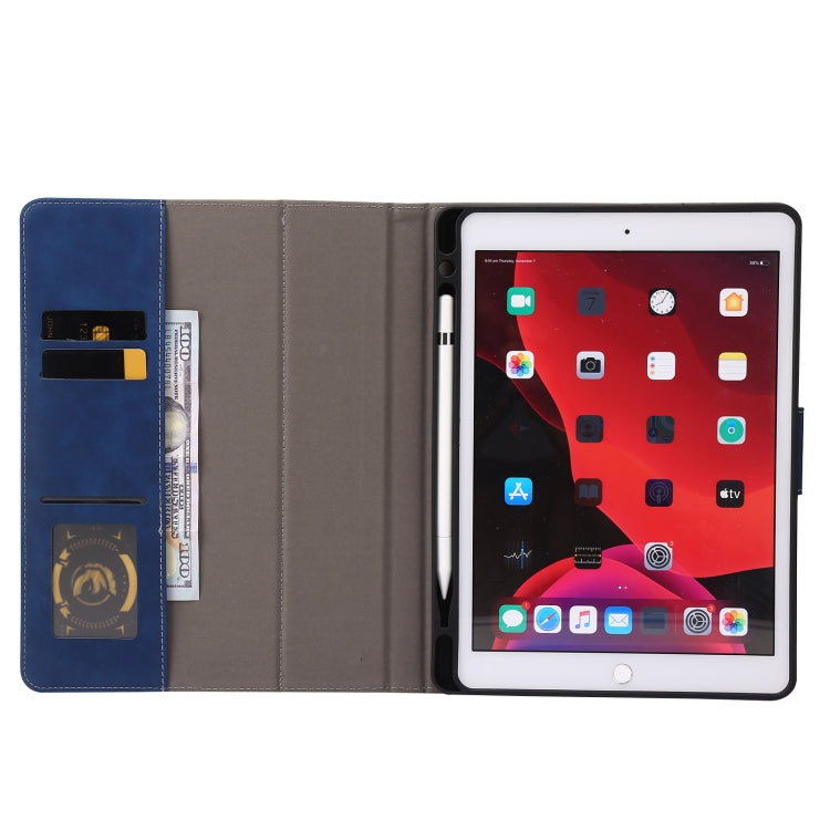 For iPad 10.2 2019 / 2020 / 2021 Calf Texture Horizontal Flip Leather Tablet Case(Dark Blue) by bashfashion