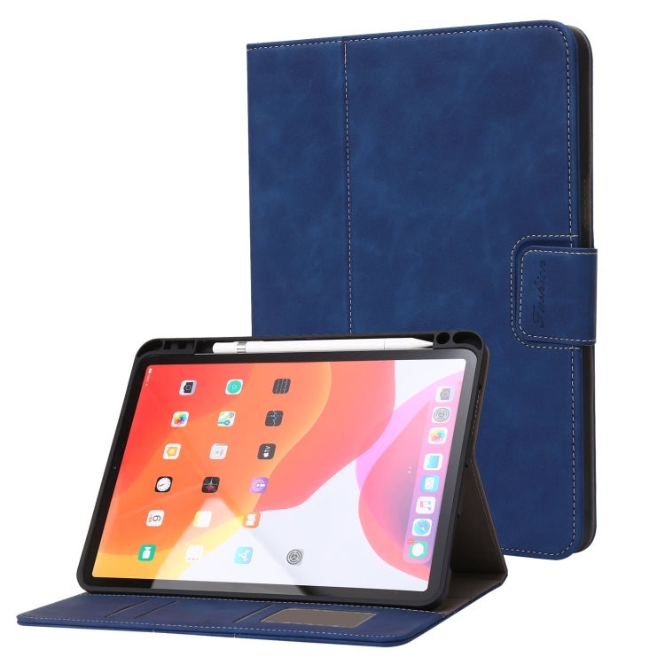 For iPad Pro 11 2022 / 2021 / 2020 / 2018 Calf Texture Horizontal Flip Leather Tablet Case(Dark Blue) by bashfashion