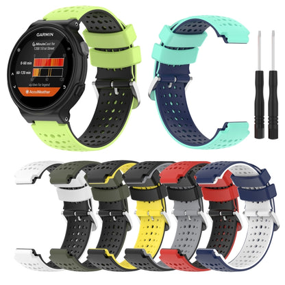 For Garmin Forerunner 735XT Silicone Sports Two-Color Watch Band(White+Black) by bashfashion