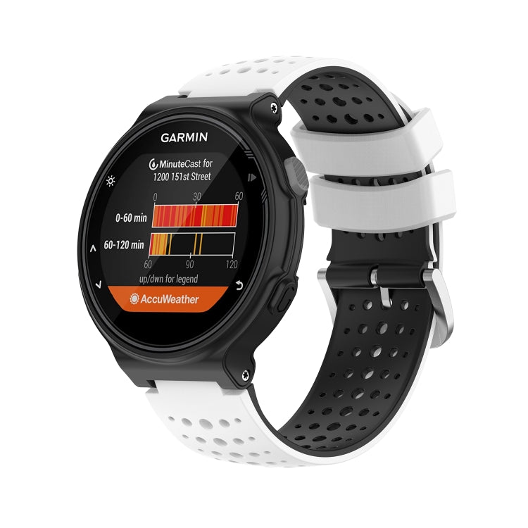 For Garmin Approach S5 Silicone Sports Two-Color Watch Band(White+Black) by bashfashion
