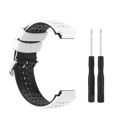 For Garmin Approach S5 Silicone Sports Two-Color Watch Band(White+Black) by bashfashion