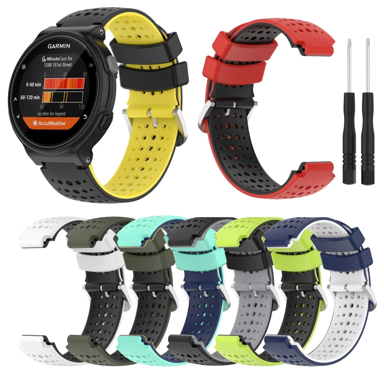 For Garmin Approach S5 Silicone Sports Two-Color Watch Band(White+Black) by bashfashion