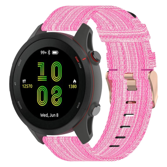 For Garmin Forerunner 255 22mm Nylon Woven Watch Band(Pink) by bashfashion